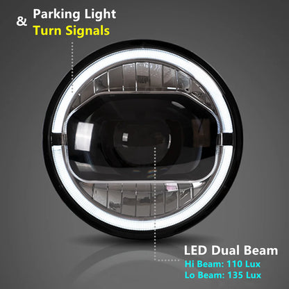 Fari per proiettori a LED da 7 pollici per Jeep Wrangler 2007-2017 (DRL integrato con indicatori di direzione)