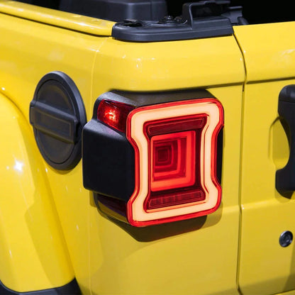 Fanali posteriori Full LED per Jeep Wrangler 2018-UP (retromarcia singola con indicatori di direzione rossi)