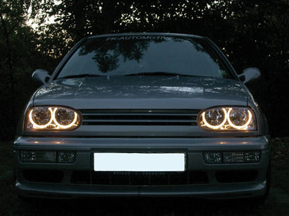 💫ART.6138 FARI ANTERIORI OCCHI D'ANGELO NERI per VW GOLF 3 09.91-08.97💫