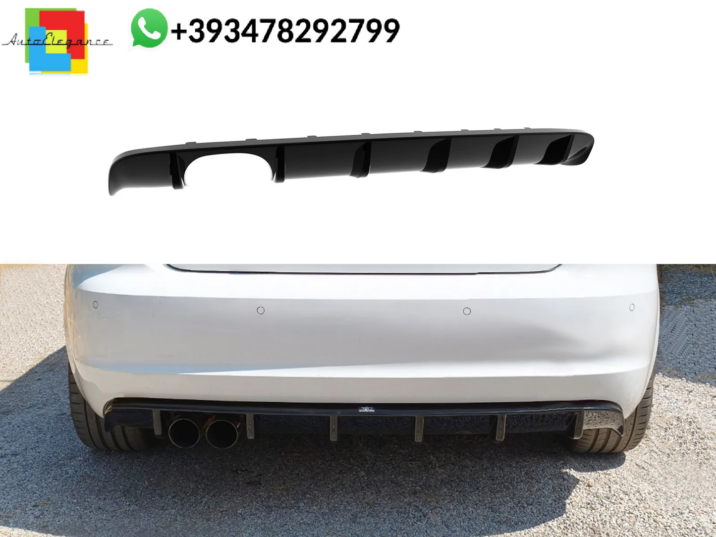 💕DIFFUSORE POSTERIORE Audi A3 8P Sportback Nero Lucido 💕