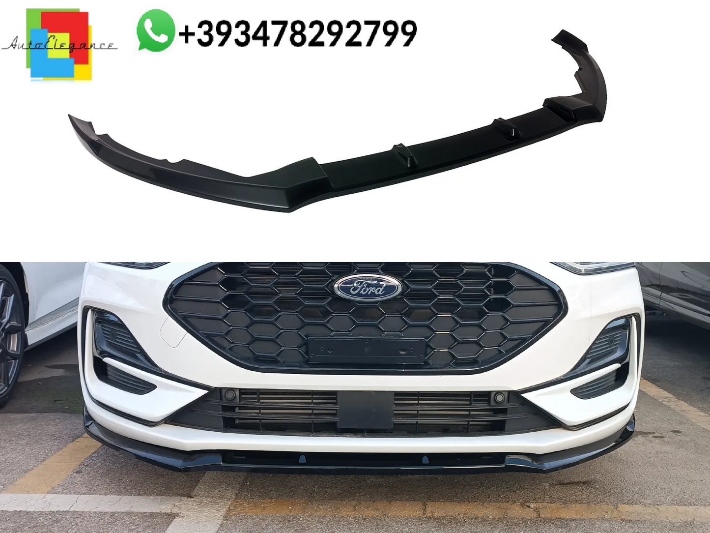 💕Splitter ANTERIORE V.2 Ford Focus Mk4 ST / ST-Line Nero Lucido💕