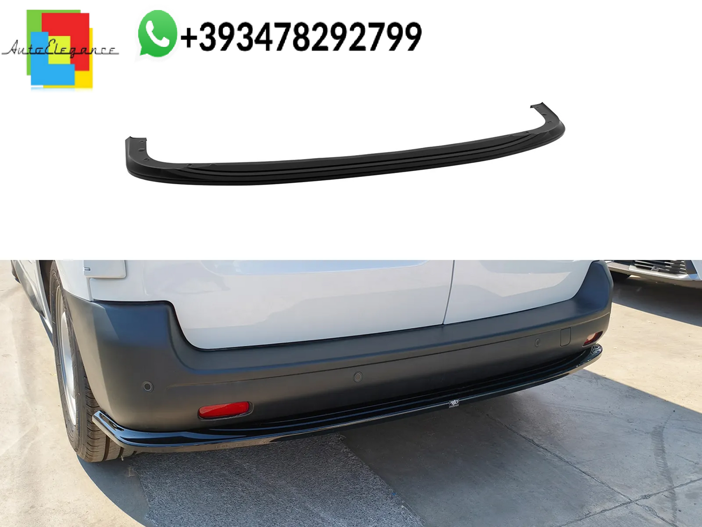 💕Splitter POSTERIORE Citroen Jumpy / Space Tourer / Fiat Scudo/ Opel Vivaro / Zafira Life / Peugeot Expert / Traveller / Toyota Proace L3 Mk3 Nero Lucido💕 (Copia)