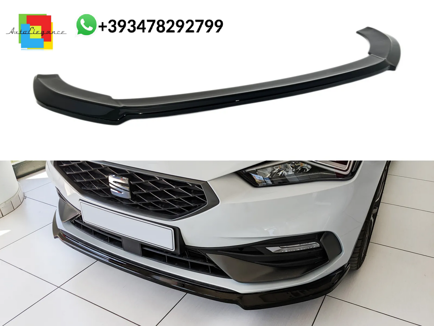 💕Splitter ANTERIORE Seat Leon Mk4 FR Nero Lucido💕