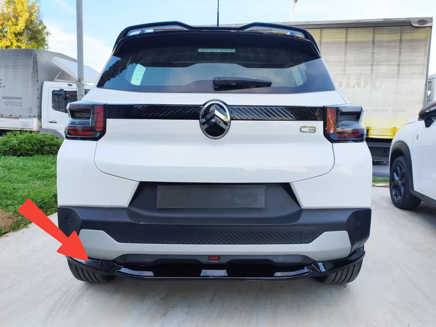 😍ART.5959 Splitter Posteriore Adatto Per Citroen C3 Mk4 😍