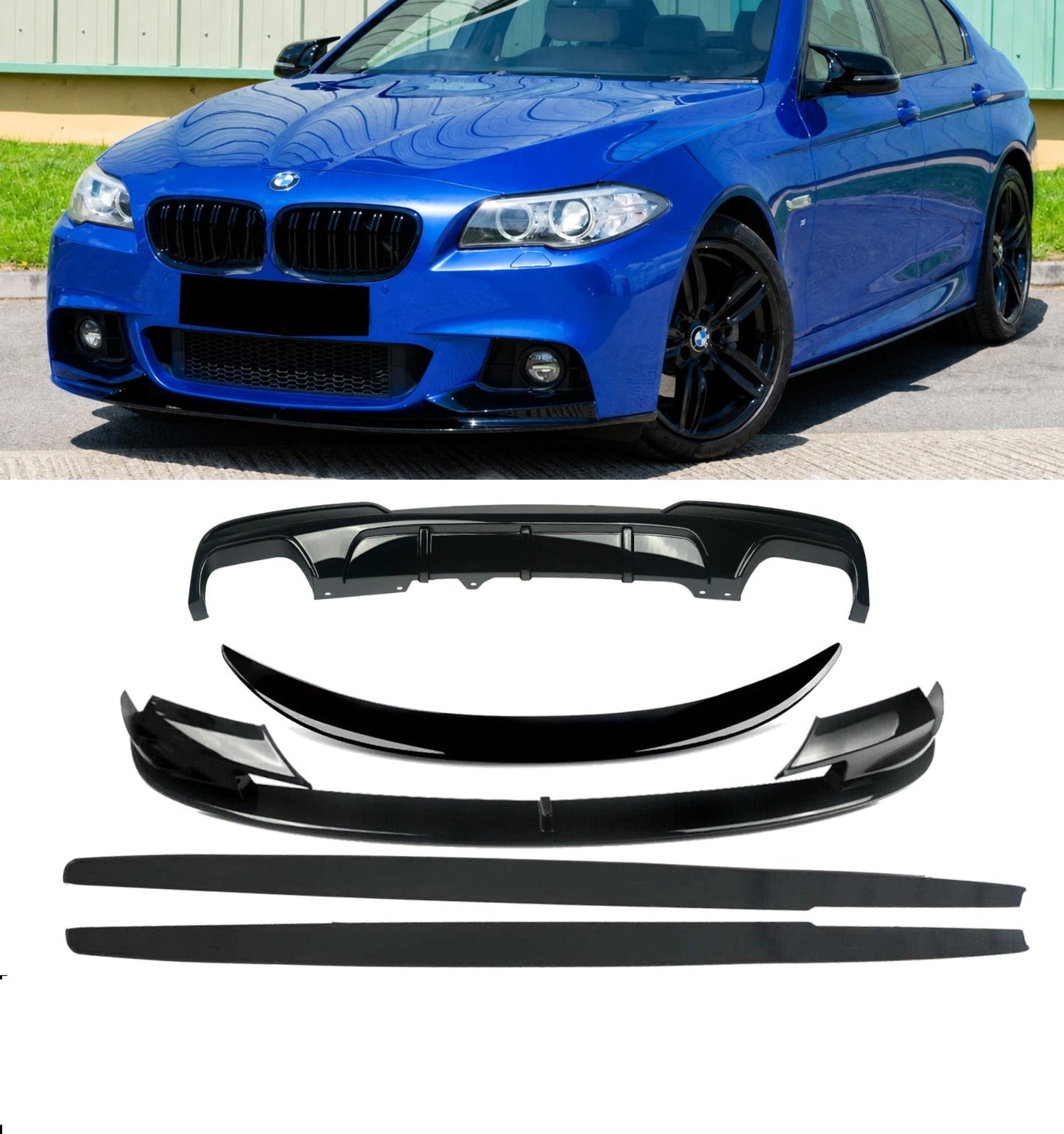 💕BODYKIT BMW SERIE 5 F10 F11 M SPORT 2010+ NERO  LUCIDO  💕