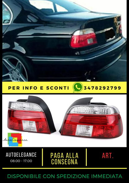 💎 Red White Crystal Rear Lights for BMW 5 Series E39 Sedan 95-00💎