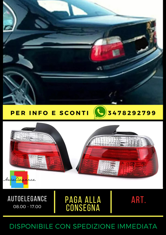 💎 Red White Crystal Rear Lights for BMW 5 Series E39 Sedan 95-00💎