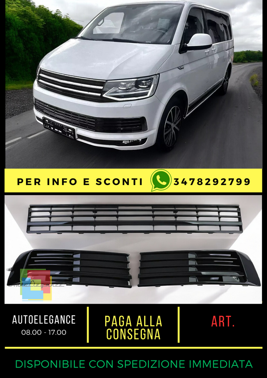💎Glossy Black Grille for VW T6 Multivan without ACC 2015-2019💎
