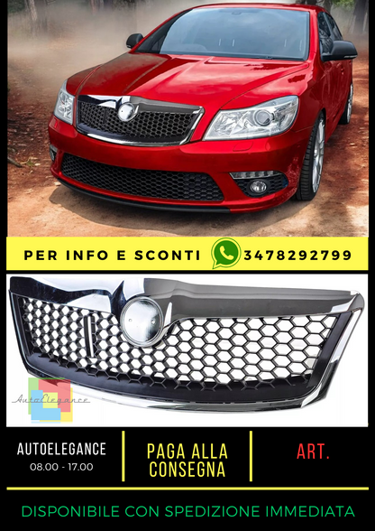 💎Griglia Sport nera cromata adatta per Skoda Octavia 1Z Facelift 09-13💎