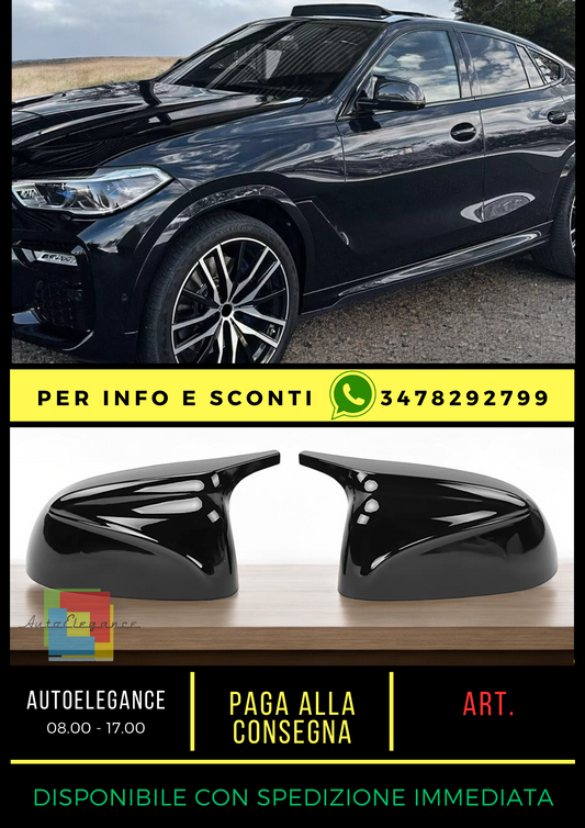 💎Glossy Black Replacement Mirror Caps Fit For BMW X5 G05 X6 G06 X7💎