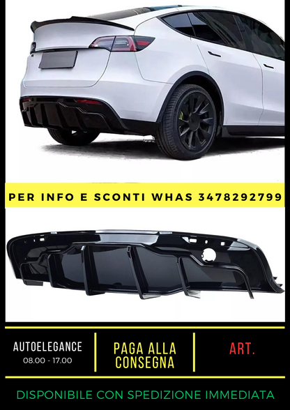 💎Glossy black diffuser suitable for Tesla Model Y from 2019💎