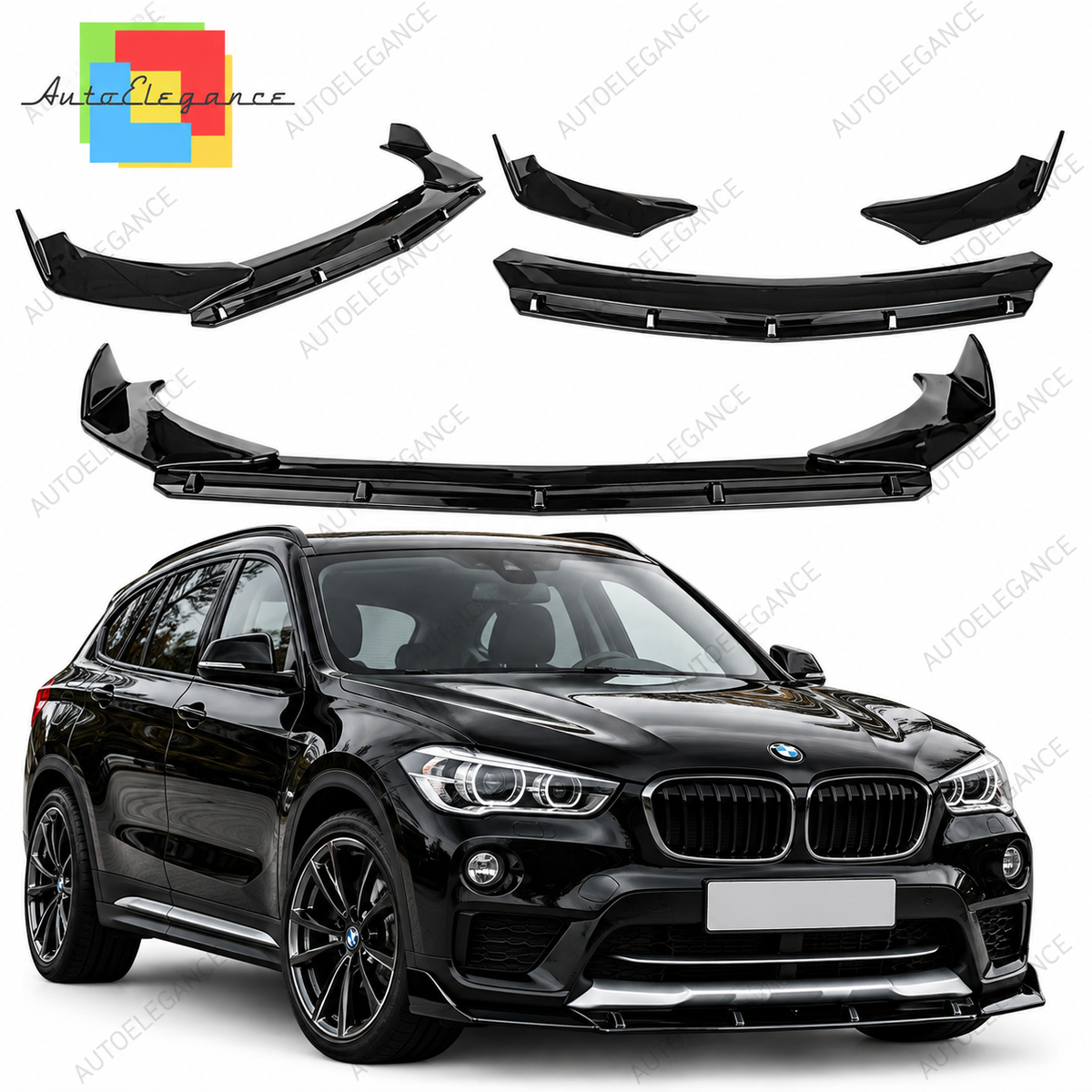 👉SPLITTER PARAURTI ANTERIORE NERO LUCIDO RS - 3P ADATTO PER BMW X1 E84👈