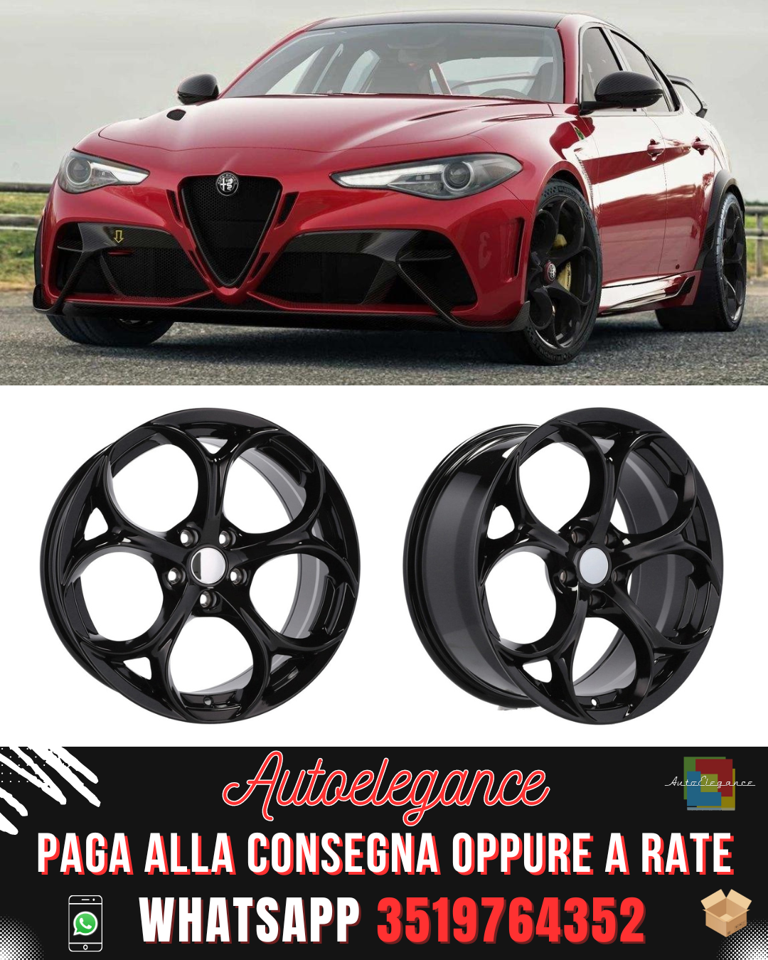 CERCHI CERCHIO IN LEGA 18" Adatto per ALFA ROMEO CADILLAC CHEVROLET FIAT