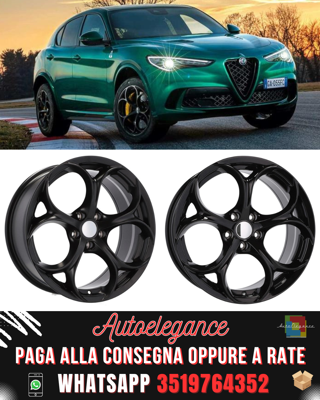 CERCHI CERCHIO IN LEGA 20" Adatto per ALFA ROMEO CHEVROLET FIAT JEEP MASERATI