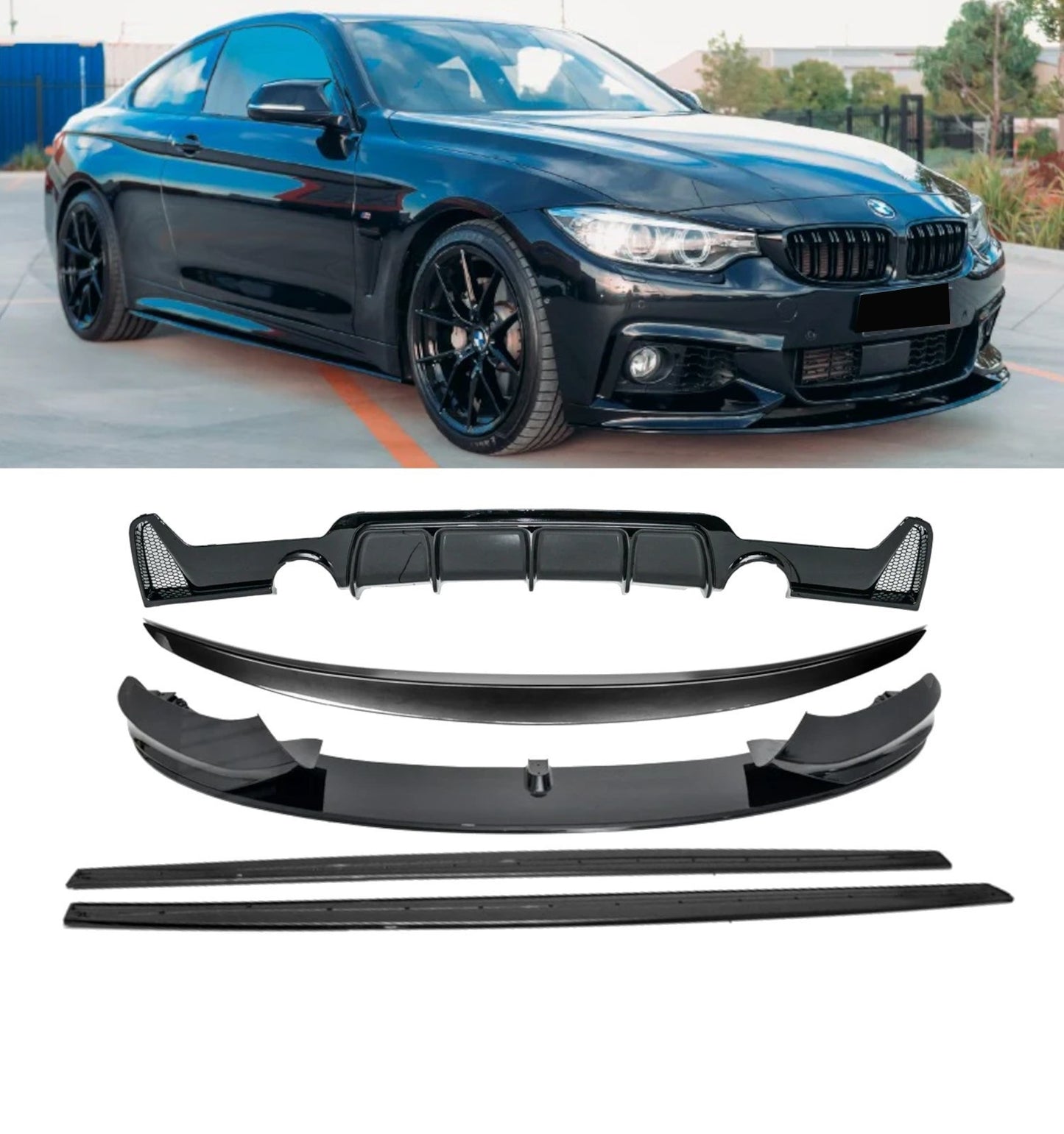 💕BODYKIT   BMW SERIE 4 F32 F33 M SPORT 2013+ NERO  LUCIDO  💕