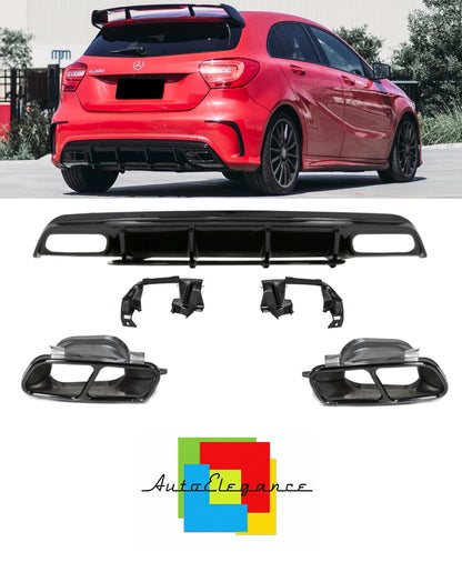 💕DIFFUSORI ADATTO PER   MERCEDES CLASSE A W176 AMG 12-18  NERO  LUCIDO 💕
