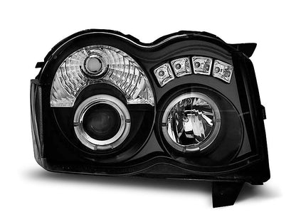 💫ART.6344 FARI 'OCCHI D'ANGELO' NERI per JEEP GRAND CHEROKEE 08-10 💫