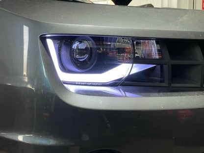 ART.5514 FARI ANTERIORI ADATTO PER CHEVROLET CAMARO 09-13 TUBO NERO CHIARO