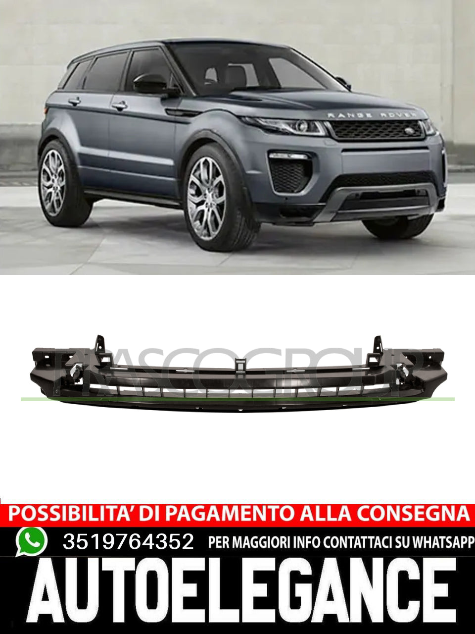 Assorbitore Paraurti Prasco Anteriore FORI LAVAFARI Per Land Rover Range Evoque