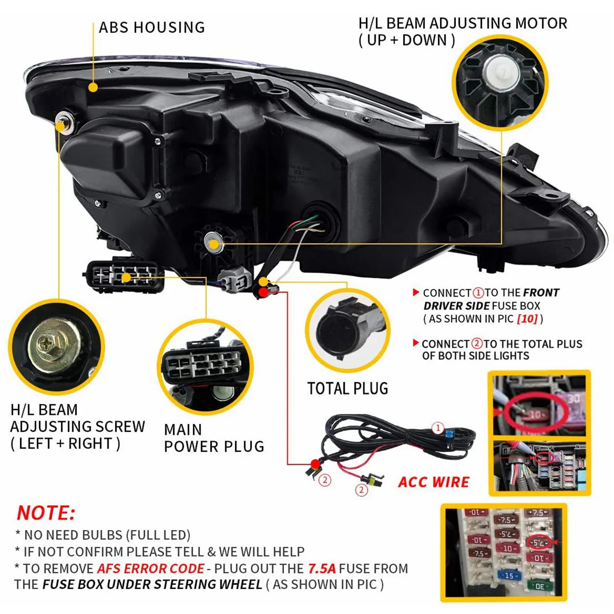 Fari per proiettori LED per Lexus IS250 IS350 2006-2012 IS200d IS F 2008-2014 (edizione riflettore ambra e trasparente)