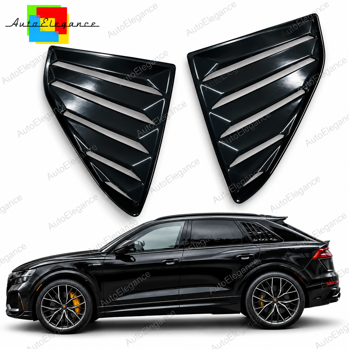 👉ART.10765 Louver Vetri Laterali Posteriori Nero Lucido per Audi Q8👈