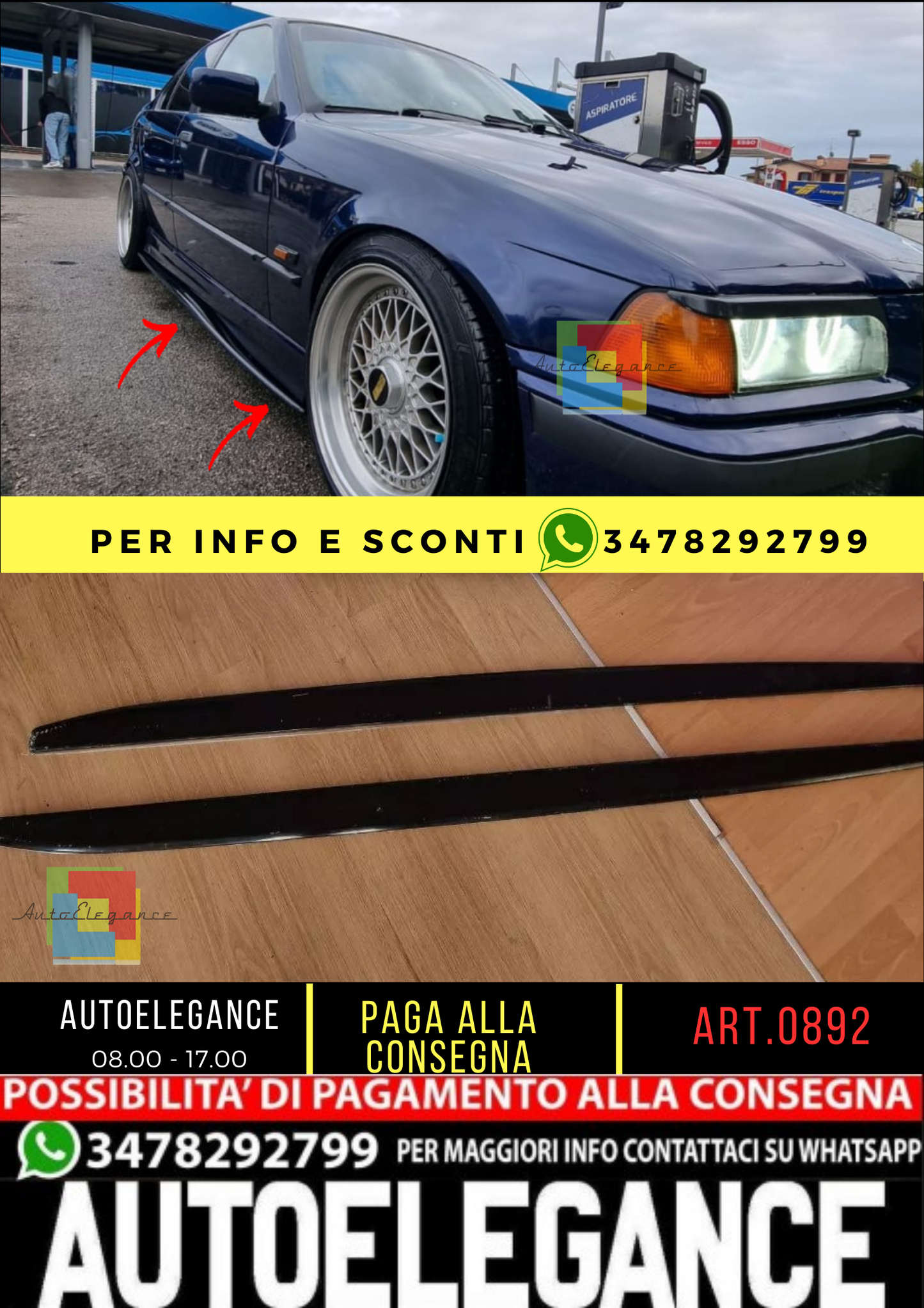 ⭐ 0892  SOTTO MINIGONNE ADATTE PER  BMW SERIE 3 E36 ⭐