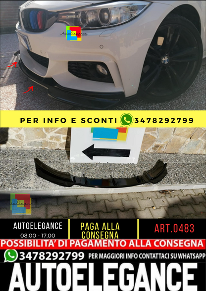 ⭐0483 SPOILER SOTTO PARAURTI M NEROLUCIDO SPLITTER BMW SERIE 4 F32 F33 F3613-19⭐