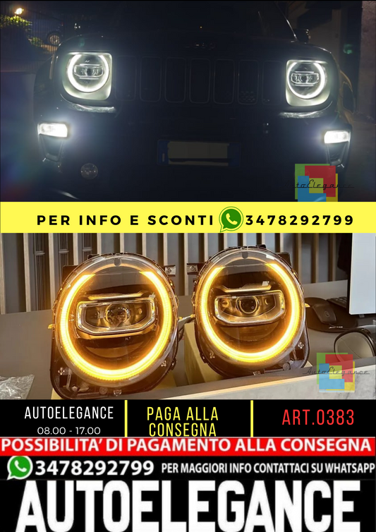 💥0383 FARI ANTERIORI ADATTI PER JEEP RENEGADE 2014-2021 FULL LED💥