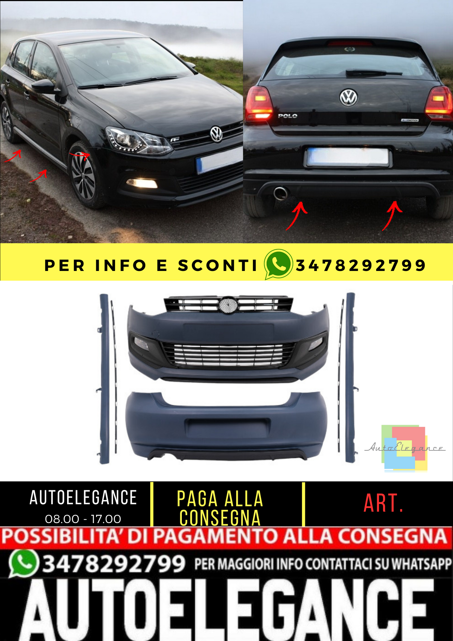 💥BODYKIT SUITABLE FOR VW Polo 6R (2009-2017) R-Line Design💥 