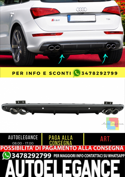 ⭐Spoiler paraurti posteriore diffusore doppia uscita adatto per Audi Q5 8R Face⭐