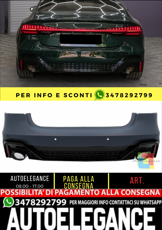 ⭐Paraurti posteriore adatto per Audi A7 4K8 Sportback 18-up RS Design⭐