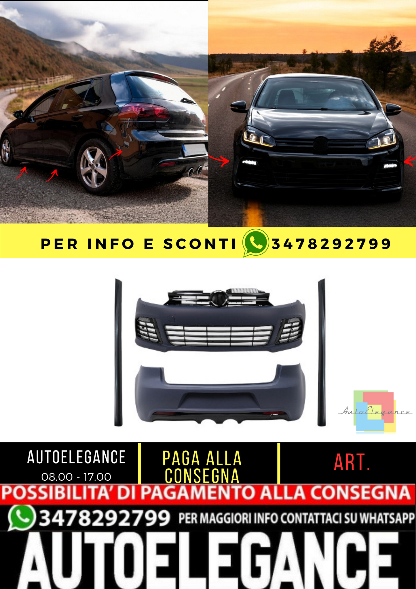 💥BODYKIT SUITABLE FOR VW Golf VI 6 Mk6 08-13 R20 Design💥