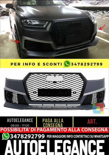 ⭐Paraurti anteriore adatto per Audi Q7 4M SUV 15-19 RS Design⭐