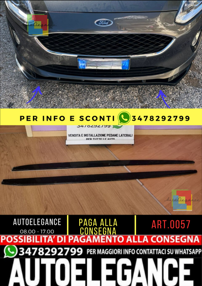 💥0057 splitter adatto per Ford fiesta mk8 nero lucido 💥
