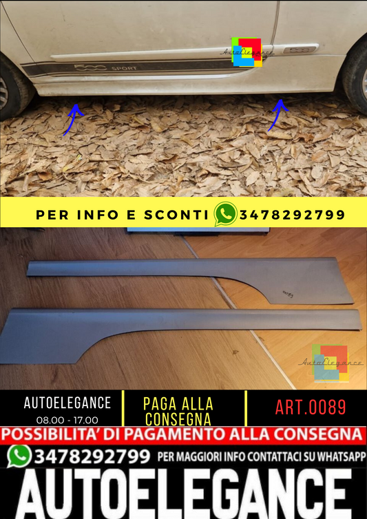 💥0089 coppia minigonne laterali adatto per fiat 500 💥