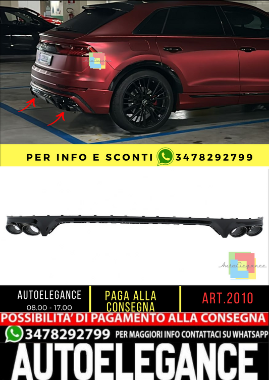 ⭐2010 DIFFUSORE ADATTO PER AUDI Q8 2018+ S-LINE NERO⭐
