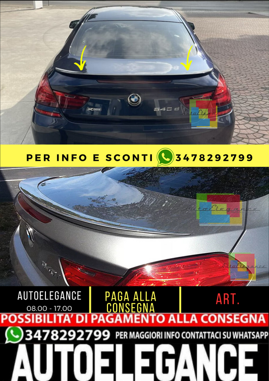 💥BMW SERIE 6 F13 COUPE SPOILER POSTERIORE SUL COFANO DESIGN M6💥