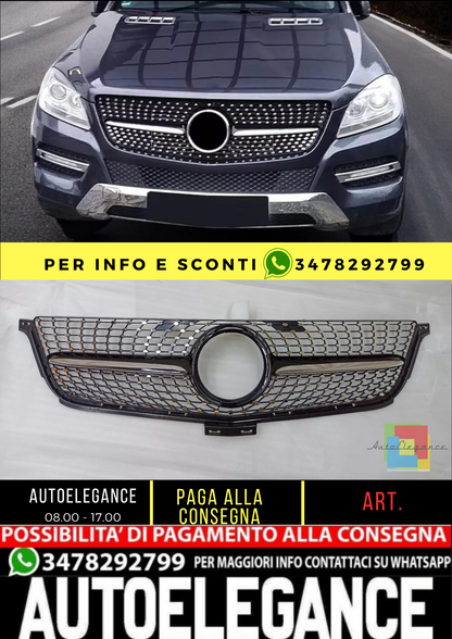 💥GRIGLIA RADIATORE NERO DIAMANTE ADATTO PER Mercedes Benz ML W166 11-14💥