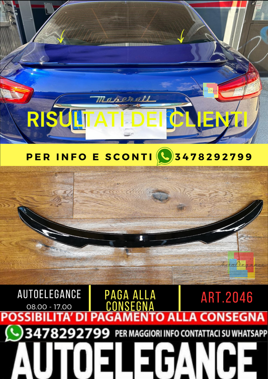 💥2046 SPOILER ADATTO PER MASERATI GHIBLI 2014-2019 NERO LUCIDO💥