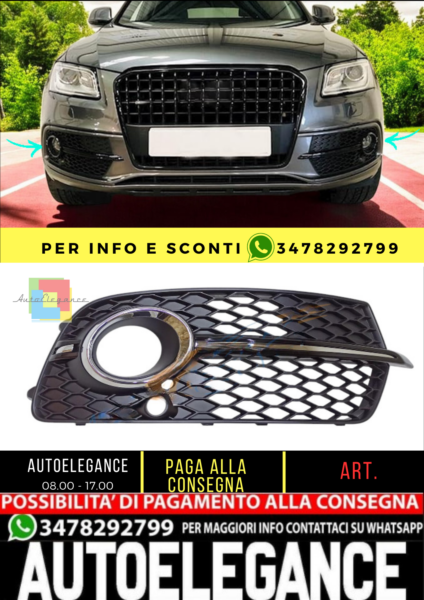 💥GRIGLIA DI VENTILAZIONE ADATTO PER Audi Q5 2012 - 2016 S Line destra💥
