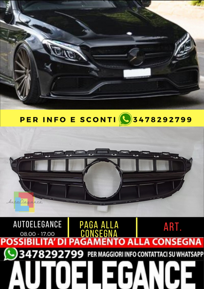 💥griglia radiatore nera look C63 adatto per Mercedes Benz Classe C W205 14-18💥