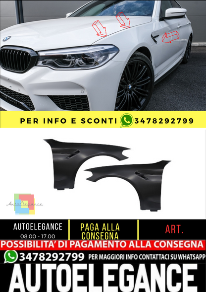 💥Parafanghi anteriori adatti per BMW Serie 5 G30 G31 G38 17 Limousine Touring💥