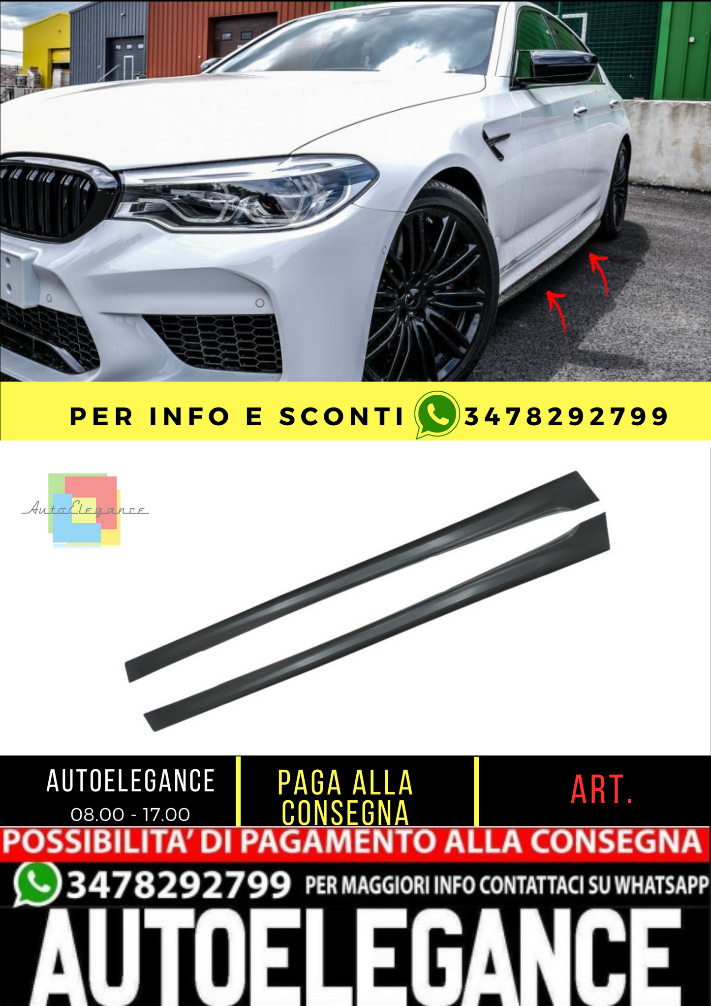 ⭐MINIGONNE ADATTO PER BMW Serie 5 G30 Limousine G31 Touring 17-up M5 Design⭐