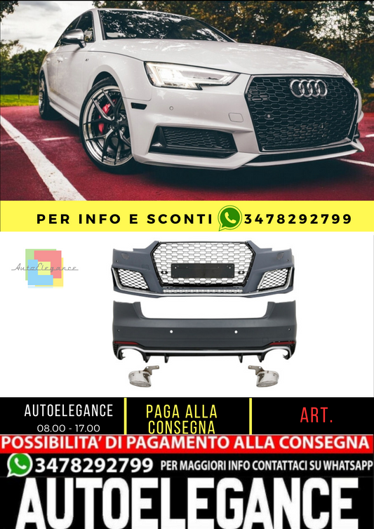 💥BODYKIT SUITABLE FOR Audi A4 B9 8W (2016-2018) with RS4 rear diffuser 💥 