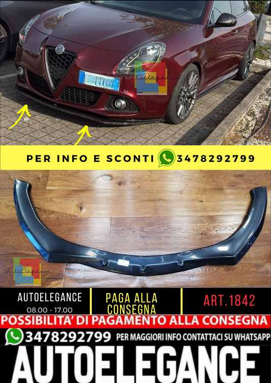 ⭐1842 SPLITTER ADATTO PER ALFA ROMEO GIULIETTA 2010-2020 NERO LUCIDO⭐