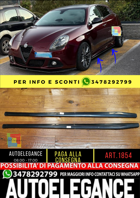 ⭐1854 MINIGONNE ADATTE PER ALFA ROMEO GIULIETTA 2010-2020 NERO LUCIDO⭐