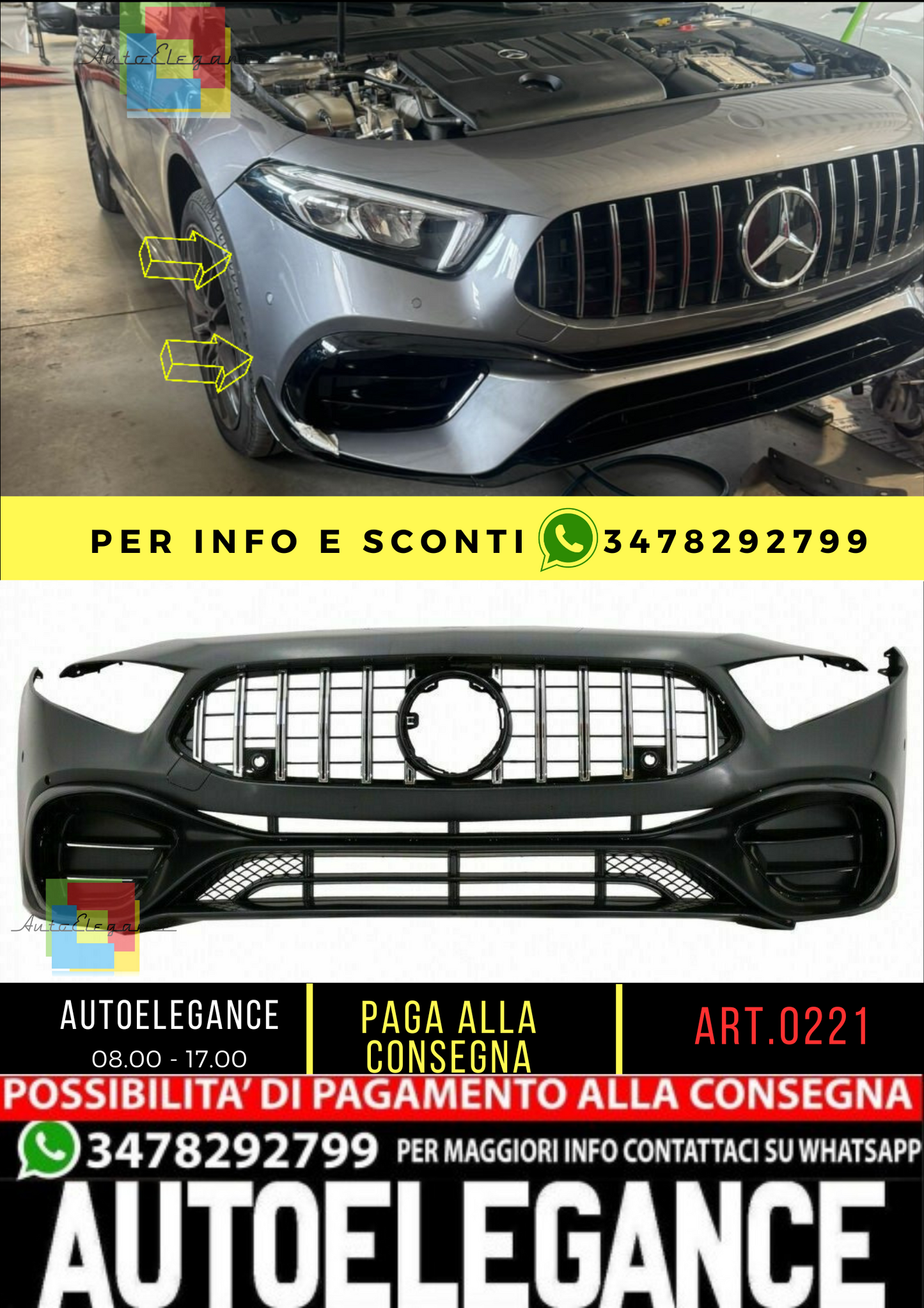 💥0221 FRONT BUMPER SUITABLE FOR MERCEDES A CLASS W177 AMG LOOK A45S A45💥