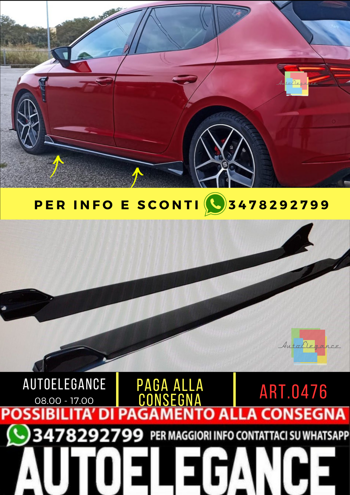 💥0541 SOTTO MINIGONNE ADATTO PER LEON 5F MK3 2012-2020 LOOK💥