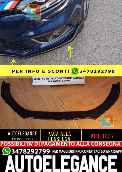 🔥1037 SPLITTERADATTO PER RENAULT MEGANE 4 2016+ LOOK RACE NERO LUCIDO 🔥