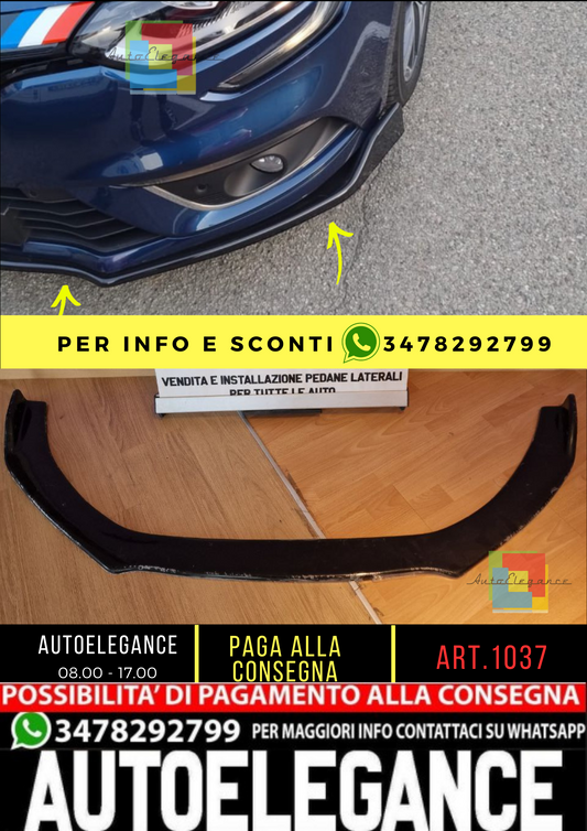 🔥1037 SPLITTERADATTO PER RENAULT MEGANE 4 2016+ LOOK RACE NERO LUCIDO 🔥